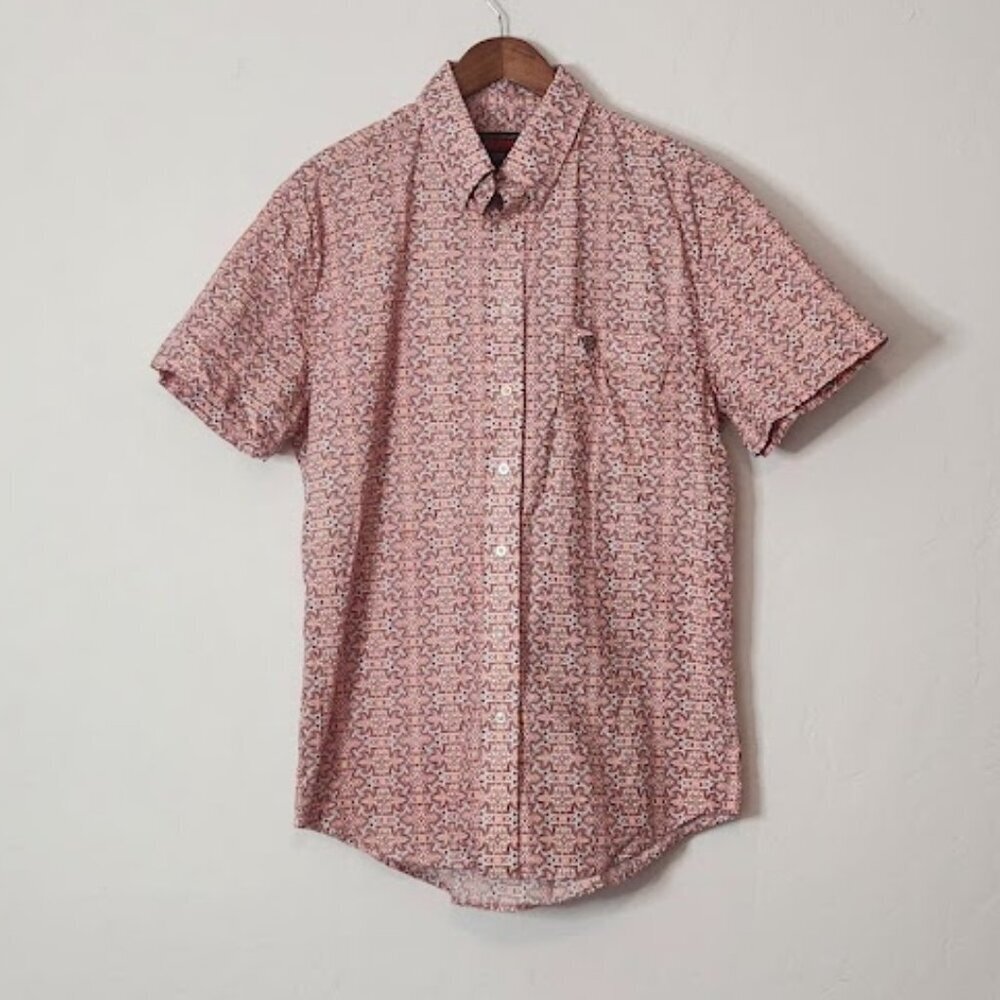 Rock and Roll Denim Men's Short Sleeve Button-down Shirt Size Medium